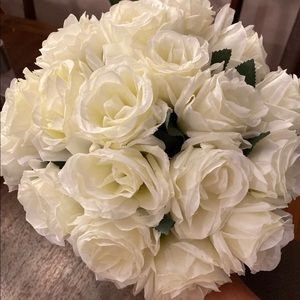 White artificial flowers